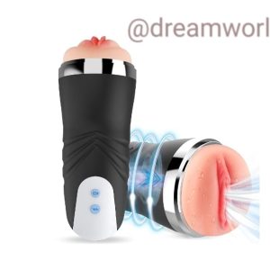 Real-Touch 10-Mode Vibrating Masturbator with Sound for Men