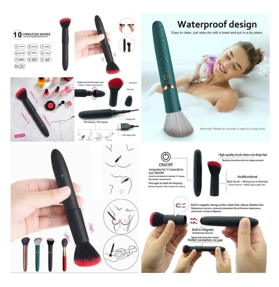 Makeup Brush Vibrator – 10 Mode Precision Clitoral & G-Spot Stimulator